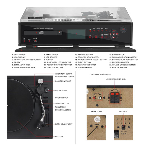 Reproductor De Grabación, Tocadiscos Altavoces Estére...