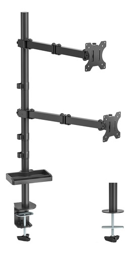 Upgravity Soporte De Monitor Vertical Dual Con Bandeja De Al