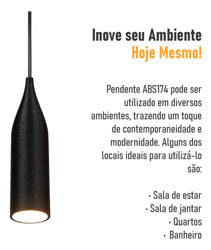 Kit 2 Lustres Pendentes Trybo KIT2-5021-3-3245 Design 3d - Abs174 - Preto + Led