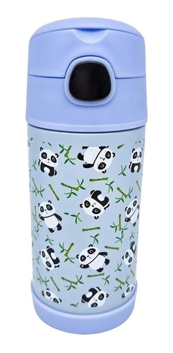 Garrafa Infantil Com Canudo 400ml Panda Zc 10072038