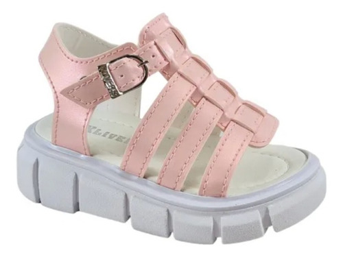 Sandalias Con Plataforma Nenas De Vestir Blanco Rosa Klivers