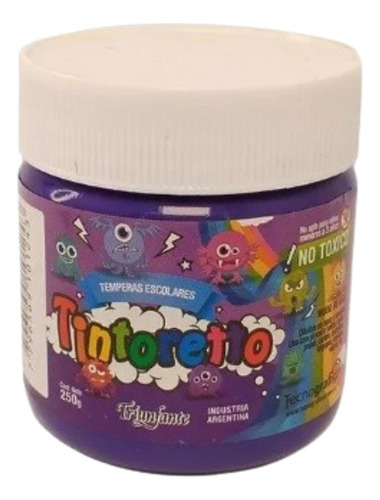 Tempera Tintoretto En Pote 250 Grs Lavable Colores Color Violeta