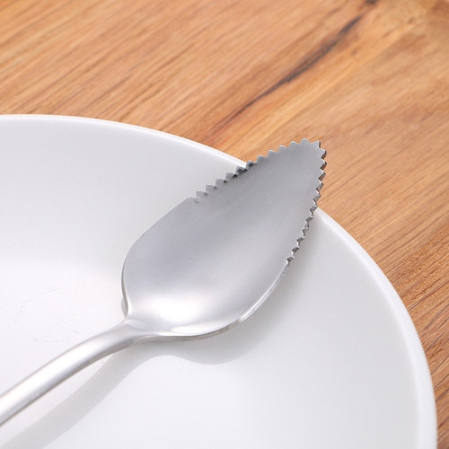 Hhcuchara De Postre Gruesa Dentada De Acero, Con Borde Denta