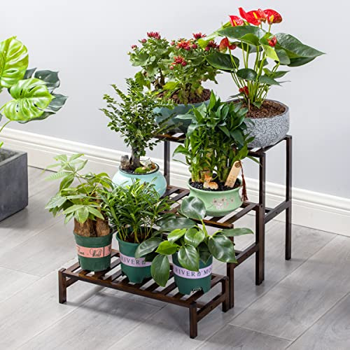 Estante De Bambú Para Plantas De 3 Niveles Soporte Macetas