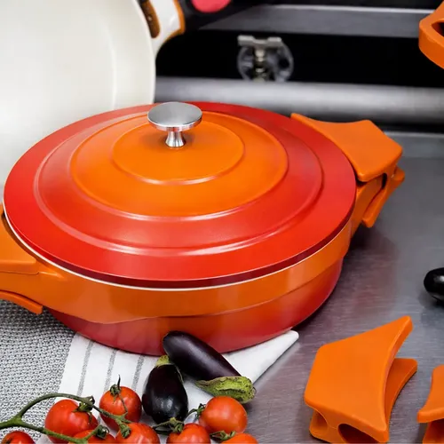 Jogo 7 Peças Panelas Le Cook Revestimento Cerâmico Indução