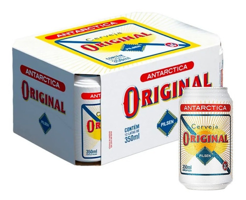 Imagem 1 de 3 de Cerveja Antarctica Original Lata 350ml Pack Com 12 Unidades