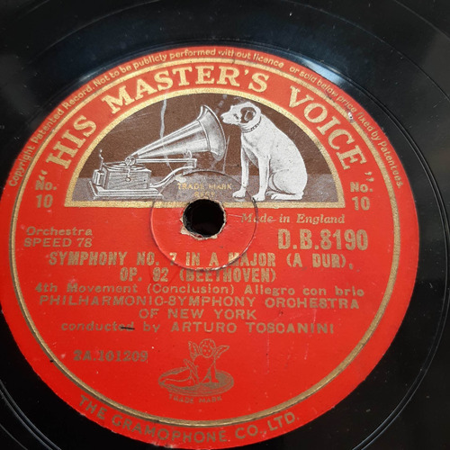 Pasta Arturo Toscanini Orch New York Master Voice Tc46