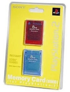 Imagen 1 de 1 de Playstation 2 Tarjeta De Memoria De 8 Mb 2pk Rojo / Azul