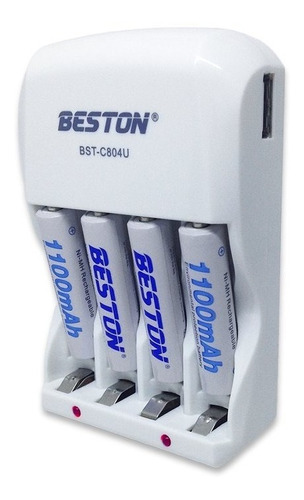 Baterias Beston Aa/aaarecargable X 4 Pack + Cargador Pila 