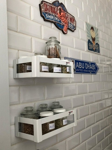 Imagen 2 de 5 de Organizador Pared Cuelgamax Basket Estante Metalico Palermo