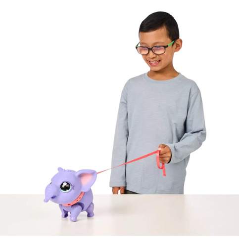 Elefante de estimação interativo Little Livepets com movimento violeta