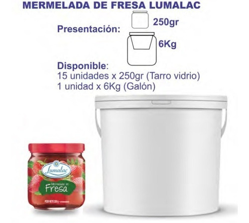 Mermelada De Fresa 6 Kilos, Lumalac 