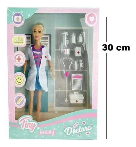 Imagen 4 de 5 de Muñeca Tiny Doctora Con Accesorios Playking