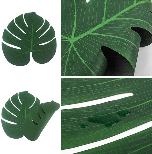 Imagen 3 de 10 de Hojas Artificiales Decorativas Hoja Tropical Decoración 12pk