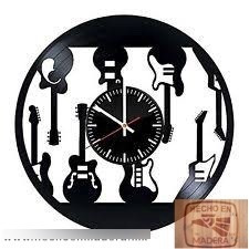 Reloj Corte Laser 1138 Musica Distintos Tipos De Guitarras