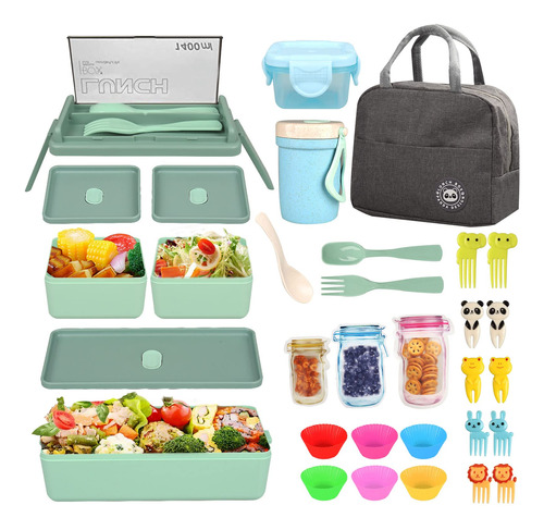 Ohmzpere Bento Box - Lonchera Para Adultos, 32 Piezas, Caja