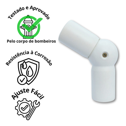 Kit 4 Cotovelos Para Corrimão Escada Regulável 1.1/2 Pol Branco