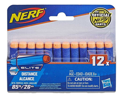 12 Dardos Recarga Repuestos Nerf N-strike Elite Hasbro A0350