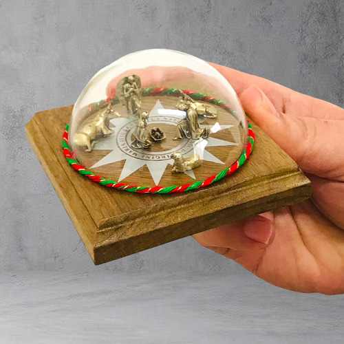 Mini Presépio Natal Estrela De Prata Sagrada Família