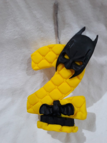 Vela Batman Decorada Biscuit 2 Anos