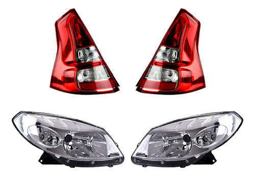 Faros Fdo Crom + Calaveras Depo Renault Sandero 2012