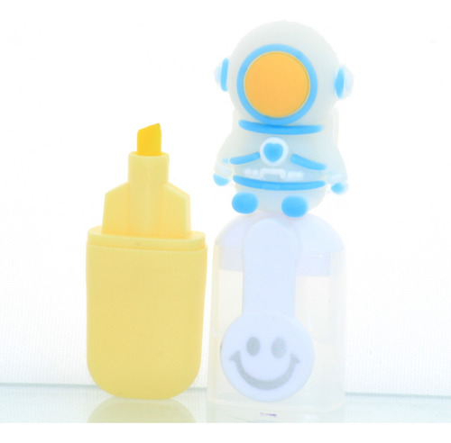 Kit Mini Astronauta Marca Texto 6 Cor Kawaii Space Escolar