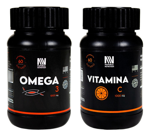 Natural Nutrition Kit Omega 3 + Vitamina C Suplemento 3c Sabor Omega 3 Y Vitamina C