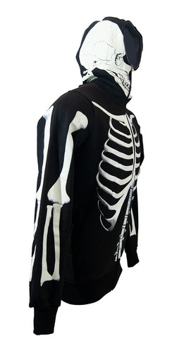 Imagen 3 de 4 de Campera Esqueleto Huesos Premiun - Brilla En La Oscuridad