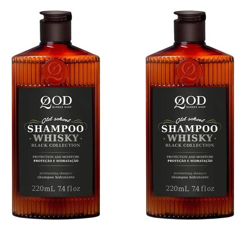  Shampoo QOD Barber Shop Whiskey Shampoo de musk amadeirado en frasco de 220mL