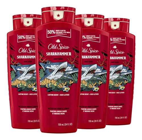 Old Spice Gel De Bano Para Hombre, Martillo De Tiburon, Espu