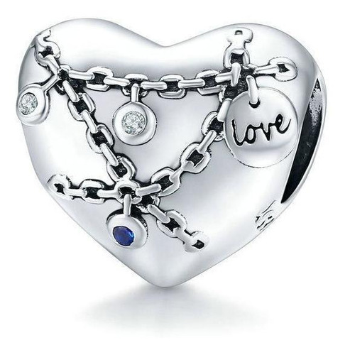 Dije O Charm Plata S925 Fementi Corazón Con Enlace