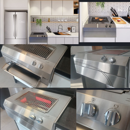 Churrasqueira Gourmet À Gas Embutir Inox Lucxgrill Lx75