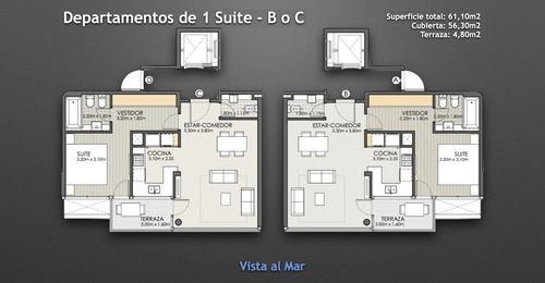 Departamentos 2 Y 3 Amb. Frente Al Mar.