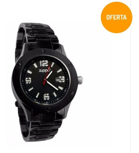 Reloj Zippo 45007-rg Black Date Stainless Steel Para Hombre