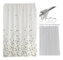 Comprar Combo Cortina Baño Impermeable Ganchos Metálicos Protector