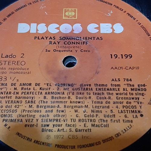 Sin Tapa Disco Ray Conniff Orq Coro Playas Somnolientas Cl0