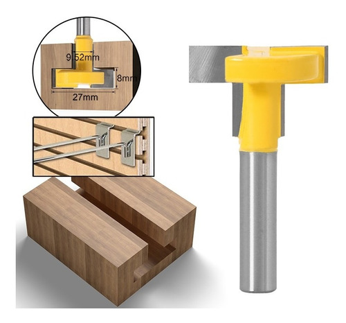 Fresa T Corte 27 Milímetros (1 1/16 ) Vástago 1/4 Pulgadas