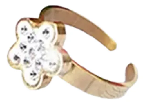 Anillo De Compromiso Laminado Oro 18k Talla 4 Y 5 Ajustable