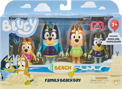 Bluey Set 4 Figuras Familia Bluey Dia En La Playa