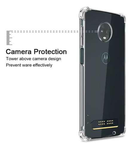 Capa Transparente Com Bordas Compatível Para Moto Z3 Play