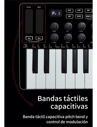 Controlador De Teclado Midi M-vave Smk-25 Portátil