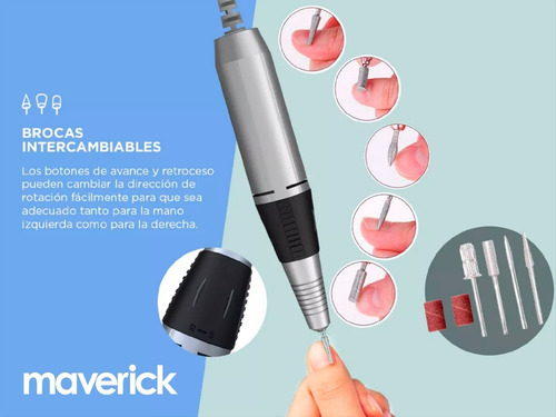 Imagen 3 de 10 de Torno Manicura Profesional Uñas Esculpidas + Pedal Maverick