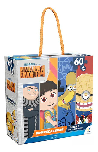 Rompecabezas 4 En 1 Mi Villano Favorito 4 Puzzle 60 Piezas