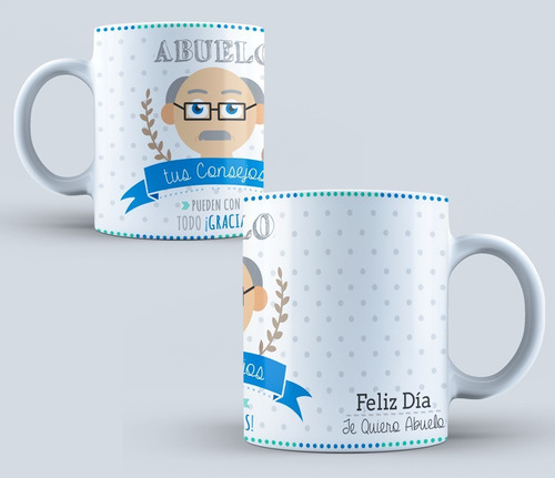 10 Plantillas Dia Del Abuelo - Abuelitos Para Tazas Editable
