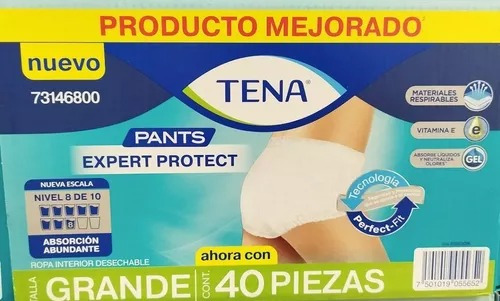 Tena Pants Expert Ropa Interior Desechable Grande 40 Pzas