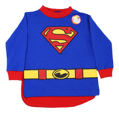 Pijama Superman Beb Ni o 3 Pzs Sudadera Pants Capa Disfraz