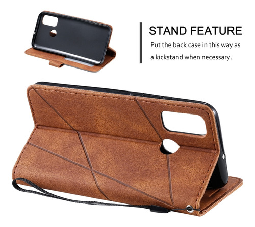 Funda De Piel Marrón For Huawei P Smart 2020
