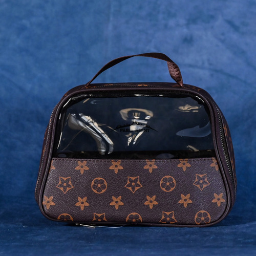 Neceser Porta Cosméticos Cartera Rectangular Organizador Marrón Oscuro
