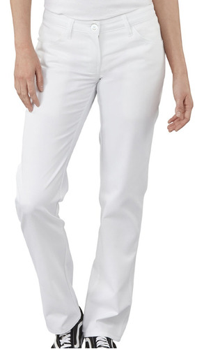 Pantalón Corte Clásico Dama Blanco Salud Medicina Farmacia