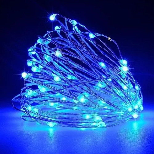 Luces Corcho Hada Alambre Micro Led Boda Colores Luces Azul